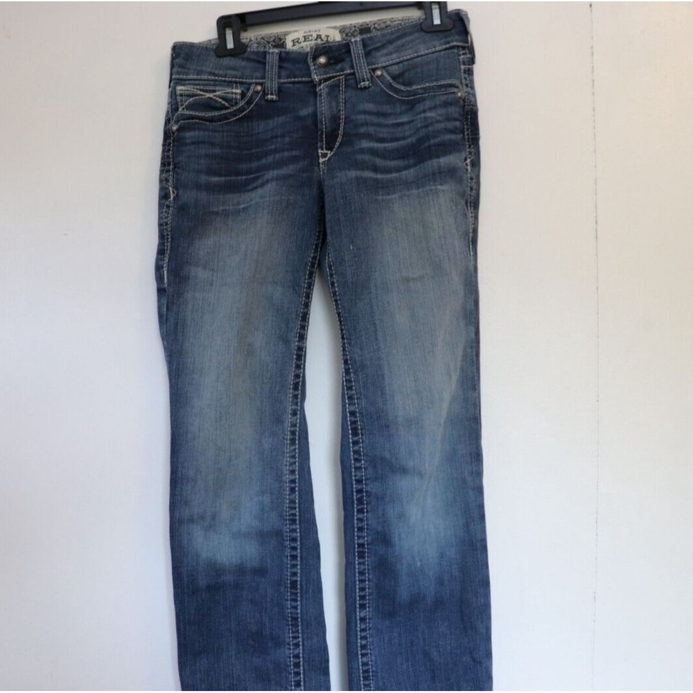 Ariat Real Denim Pants Womens 26 Blue Jeans Embroidered Western Bootcut